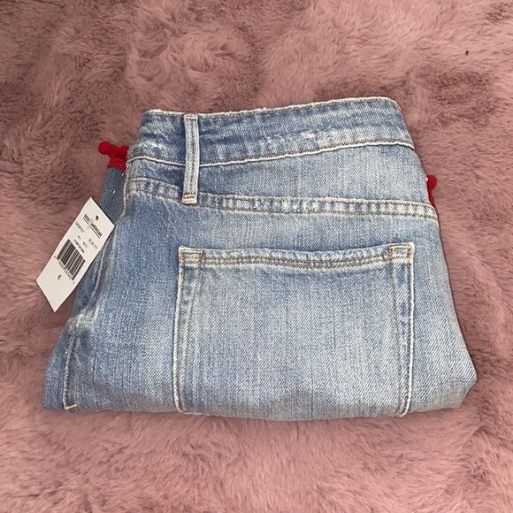 Good American Pom Pom Blue Distressed Denim Skirt Contemporary Boho Feminine - Picture 5 of 16